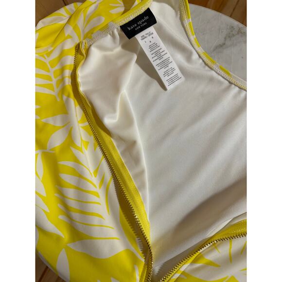 Kate Spade | NWT Yellow Floral One Piece Long Sleeve Paddle Swim Suit | Size L - Picture 8 of 11